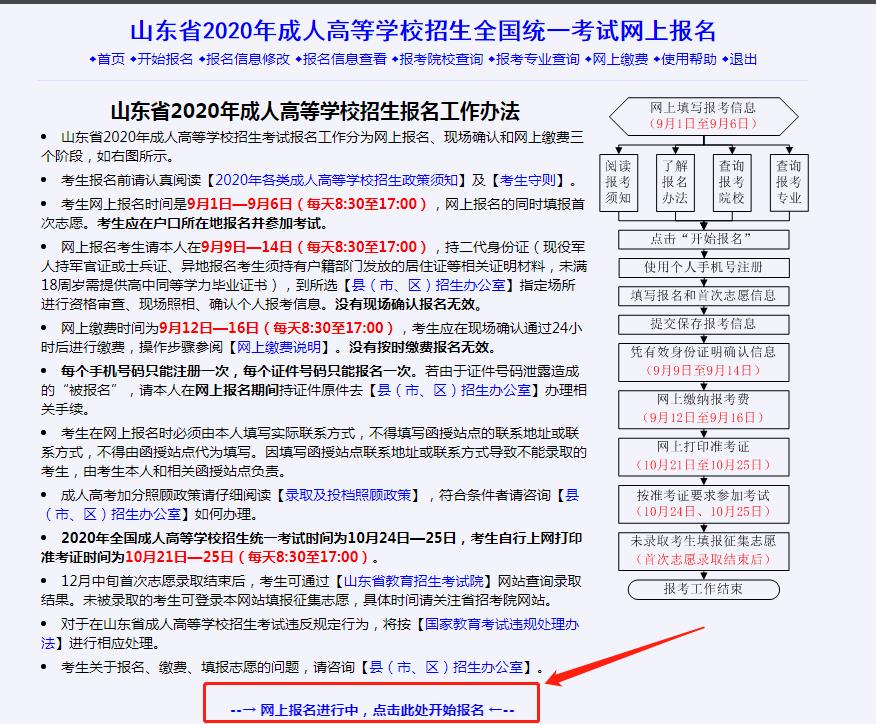 2020年山东省成人高考网上报名入口从哪里进去？(图2)