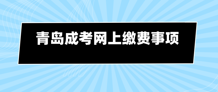 青岛成考网上缴费事项(图1)