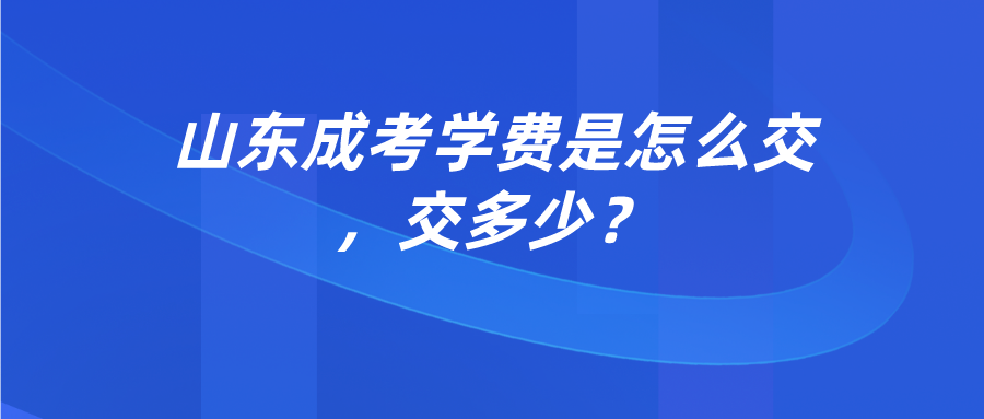 山东成考学费是怎么交，交多少？(图1)