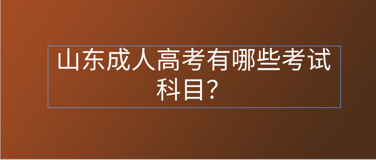 山东成考有哪些考试科目？(图1)