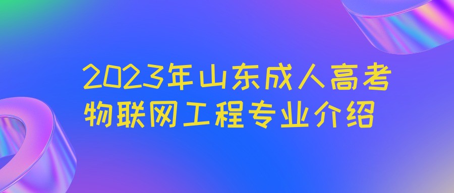 2023年山东成人高考物联网工程专业介绍