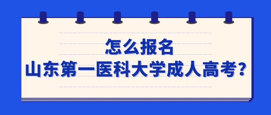 怎么报名山东第一医科大学成人高考？