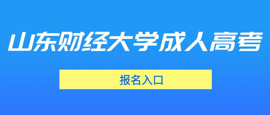 山东财经大学成人高考报名入口