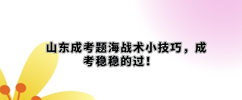 山东成考题海战术小技巧，成考稳稳的过！(图1)