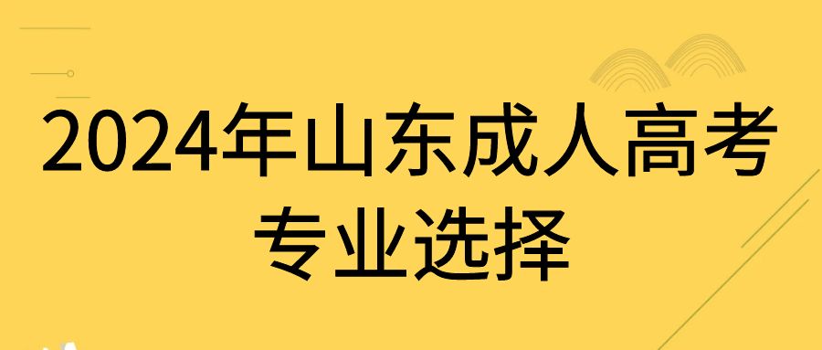 2024年山东成人高考专业选择