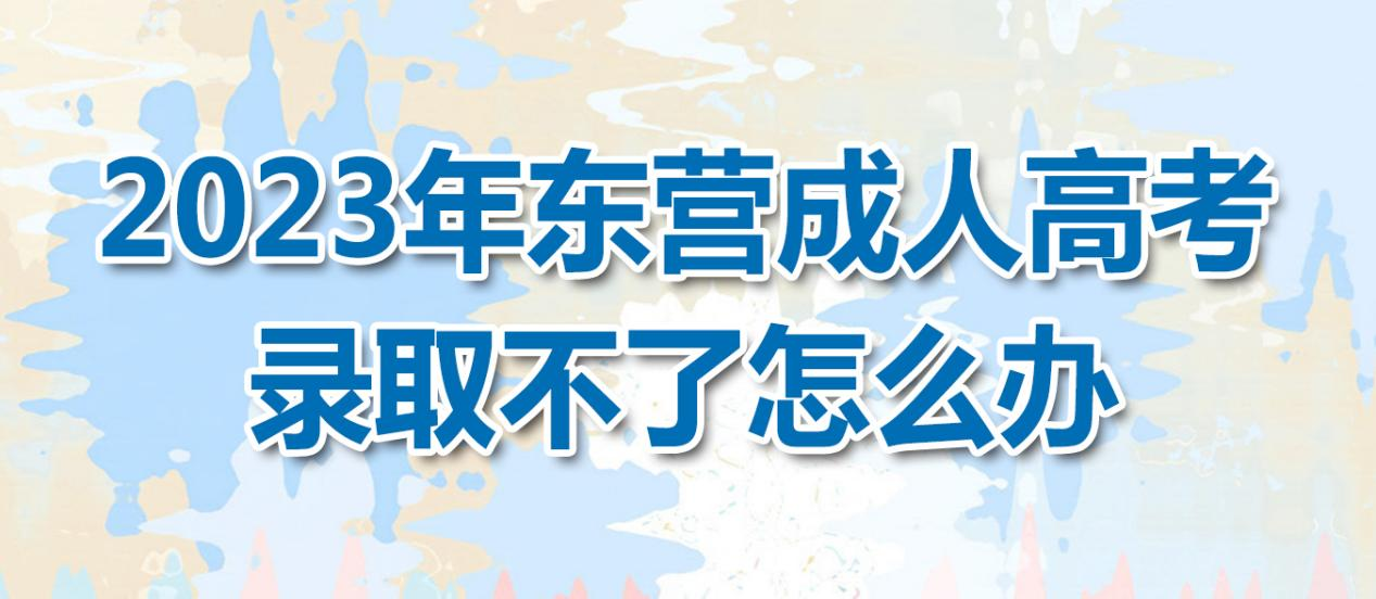 2023年东营成人高考录取不了怎么办？