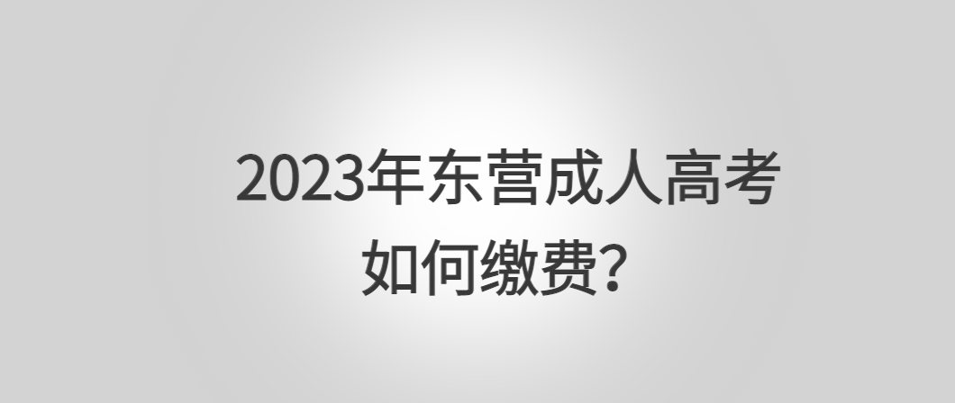 2023年东营成人高考如何缴费？