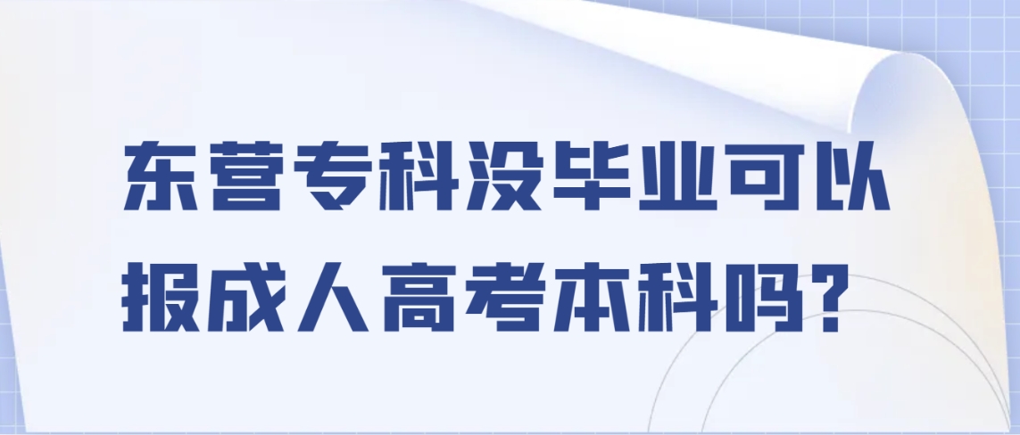 东营专科没毕业可以报成人高考本科吗？