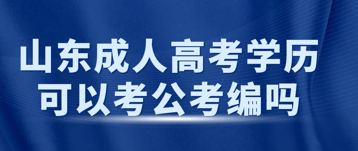 山东成人高考学历可以考公考编吗？(图1)