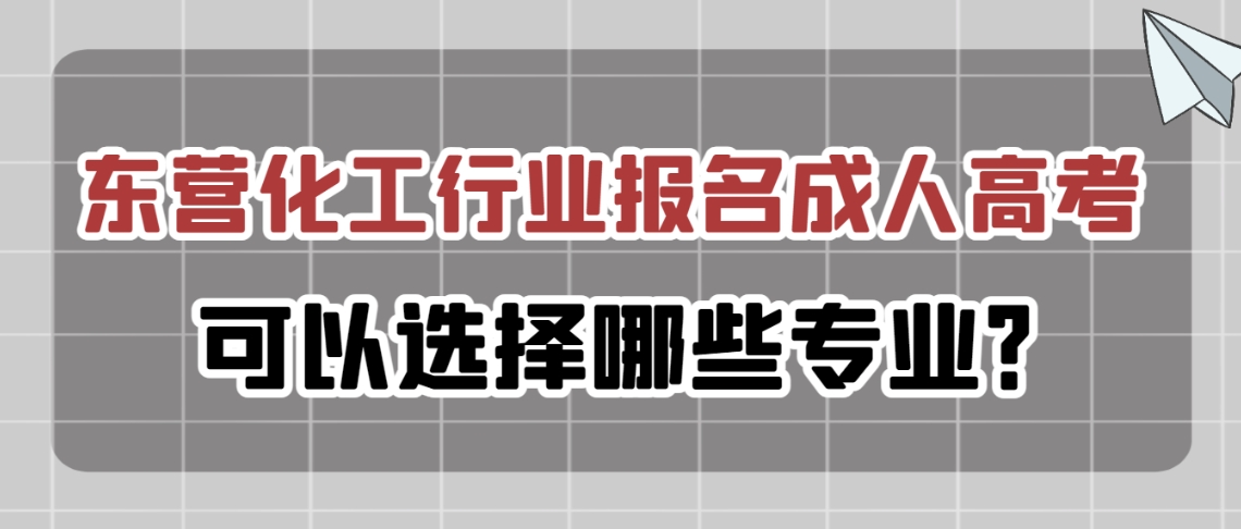 东营化工行业报名成人高考可以选择哪些专业？