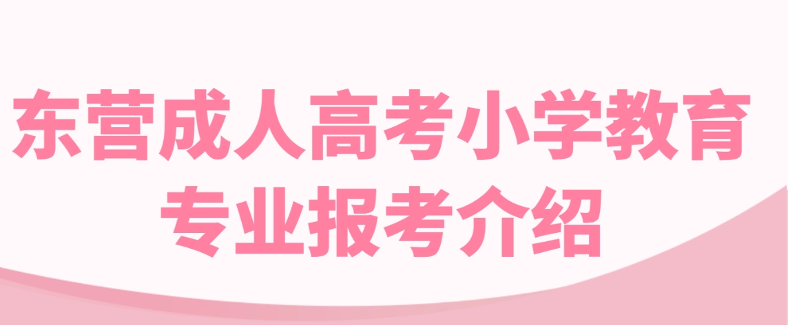 东营成人高考小学教育专业报考介绍