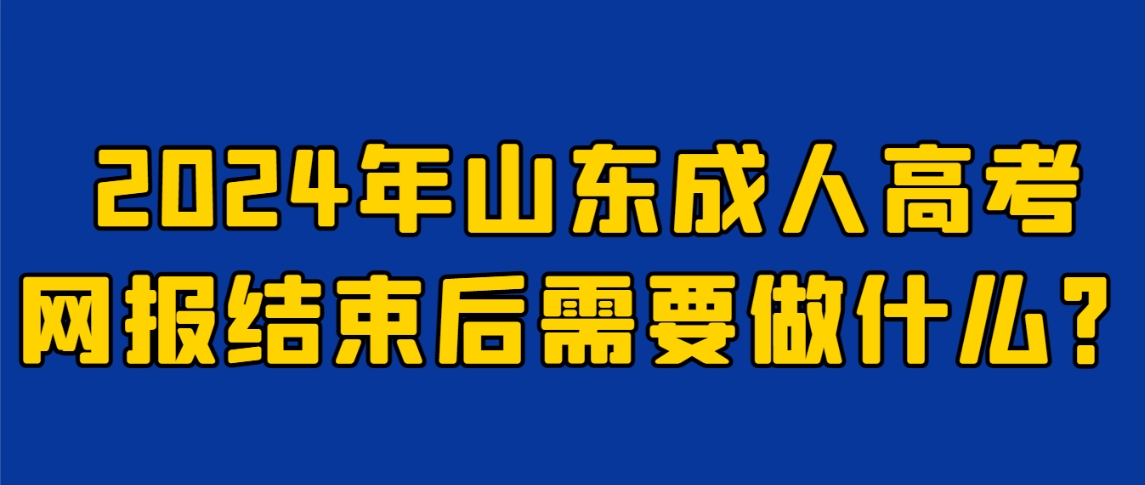 2024年山东成人高考网报结束后需要做什么？