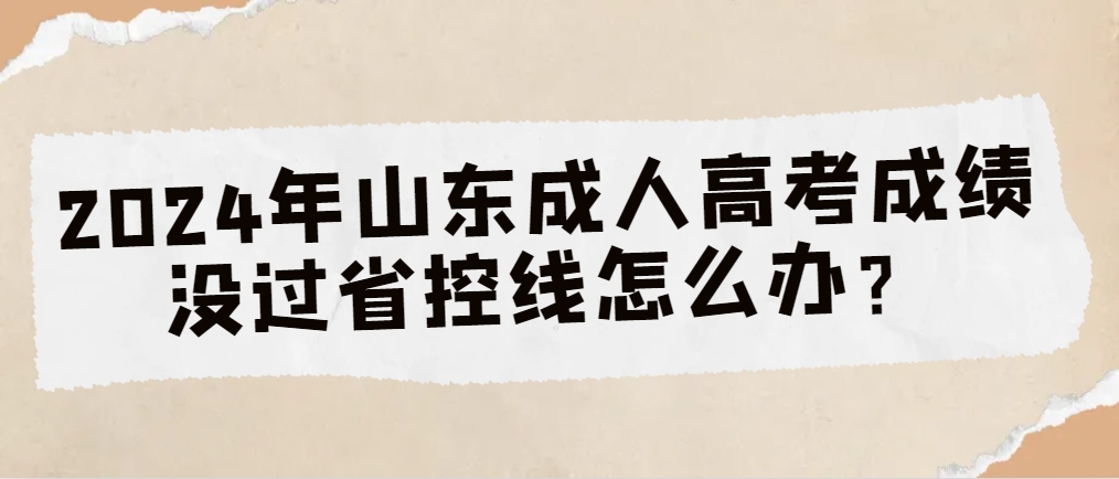 2024年山东成人高考成绩没过省控线怎么办？