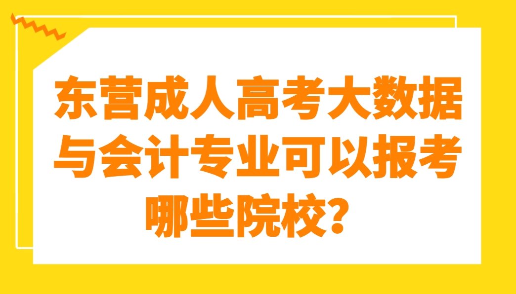 东营成人高考大数据与会计专业可以报考哪些院校？(1)