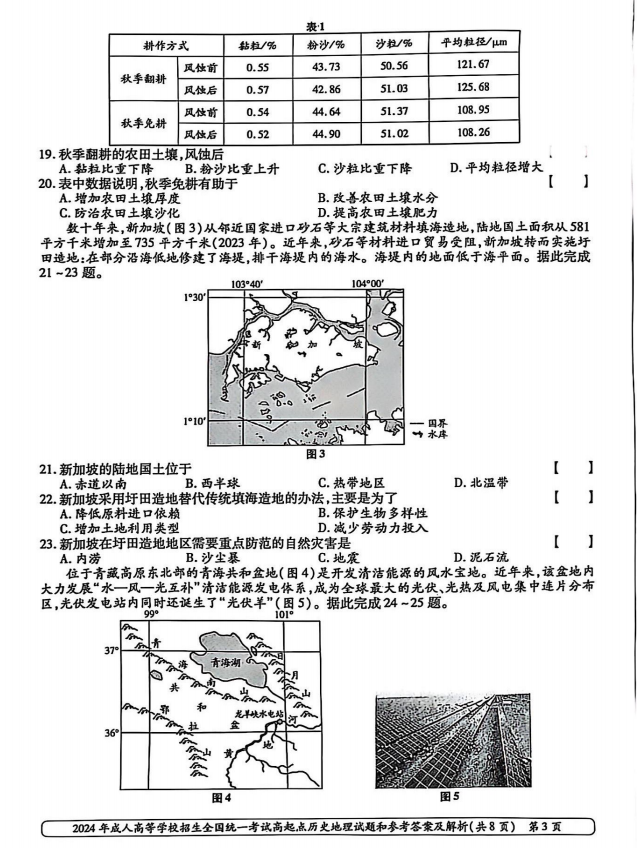 2024年山东成人高考高起本《史地综合》真题及答案(3)