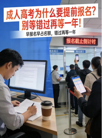 成人高考为什么要提前报名？别等错过再等一年！(1)