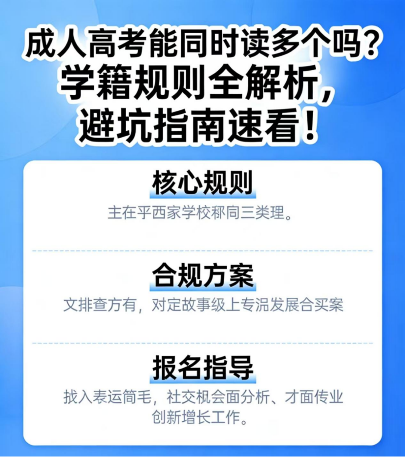 成人高考能同时读多个吗？(1)