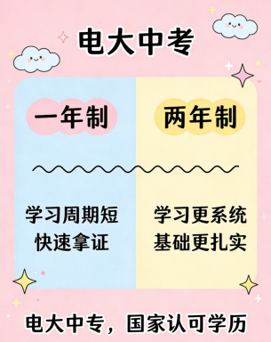 电大中专一年制和两年制区别(1)