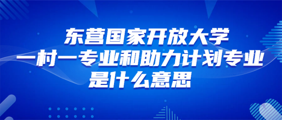 东营国家开放大学一村一专业助力计划专业是什么意思?(1)