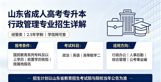 山东省成人高考专升本·行政管理专业详解