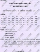 山东省成人高考2014年统一考试英语真题A卷参考答